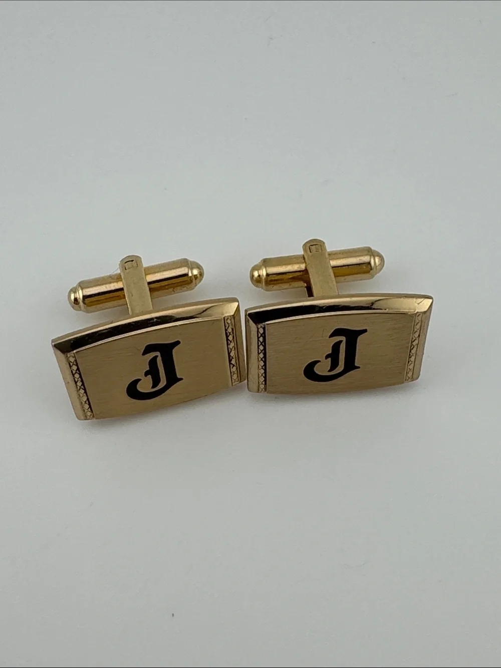 Vintage MCM Gold-Tone 'J' Initial Cufflinks for Men by Hickok